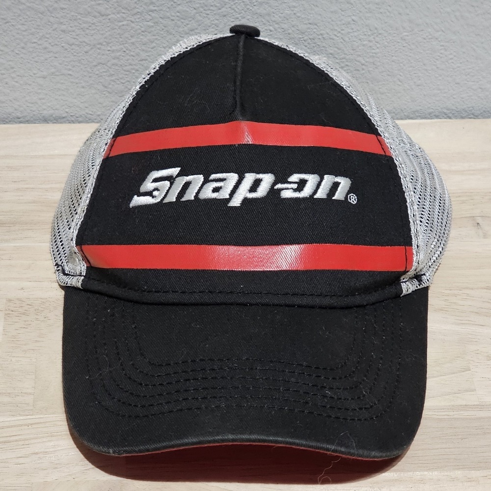 Snap-on Tools Black, White & Red Mesh Back Snapback Hat
